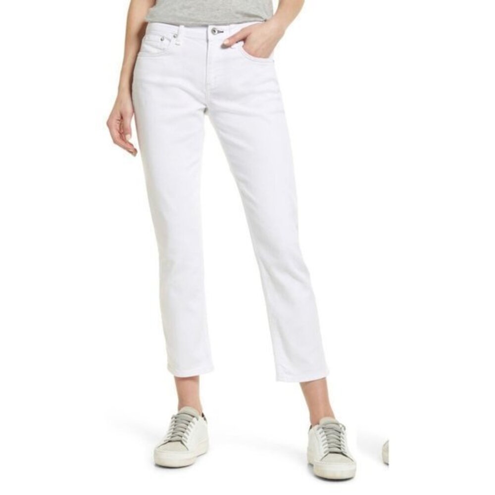 Rag & bone Dre low rise slim boyfriend white jeans size 29